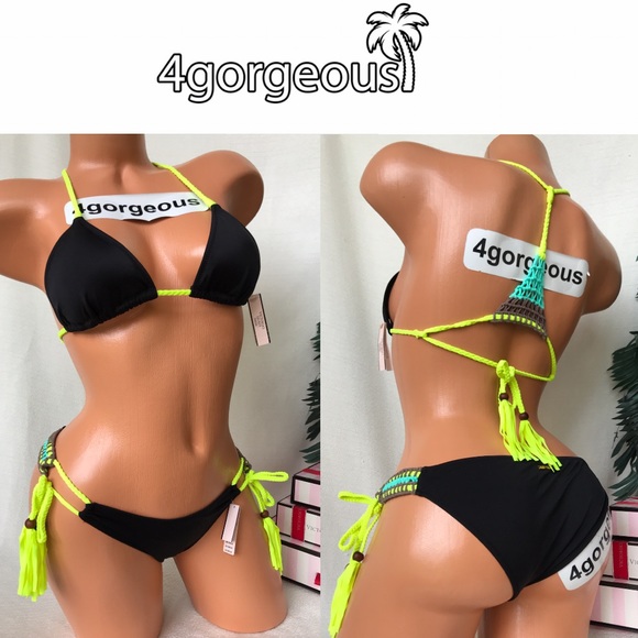 VS S TEENY TRIANGLE NEON MACRAME SIDE TIE RACER